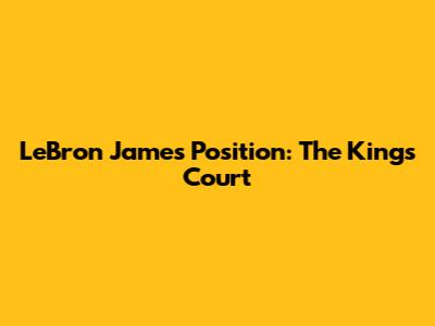 LeBron James' Position: The King's Court