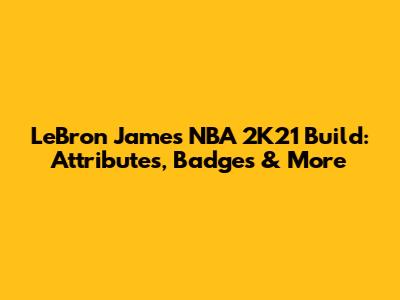 LeBron James NBA 2K21 Build: Attributes, Badges & More