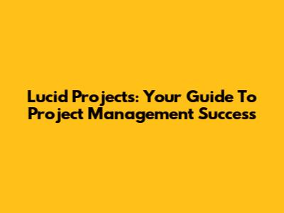 Lucid Projects: Your Guide To Project Management Success