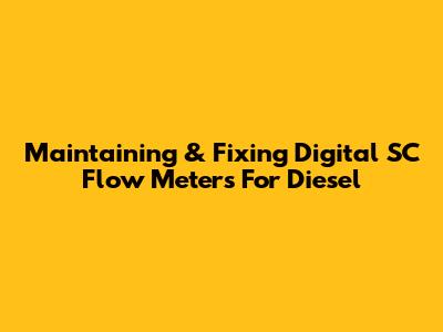 Maintaining & Fixing Digital SC Flow Meters For Diesel