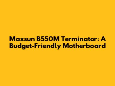 Maxsun B550M Terminator: A Budget-Friendly Motherboard