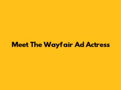 Meet The Wayfair Ad Actress