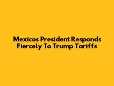 Mexico's President Responds Fiercely To Trump Tariffs