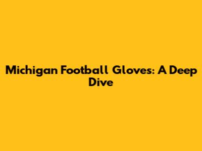 Michigan Football Gloves: A Deep Dive