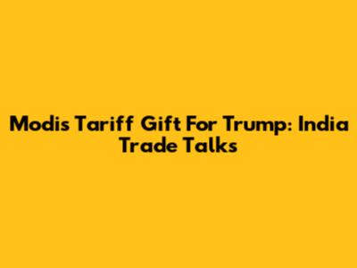 Modi's Tariff Gift For Trump: India Trade Talks