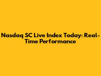 Nasdaq SC Live Index Today: Real-Time Performance