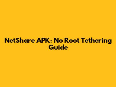 NetShare APK: No Root Tethering Guide