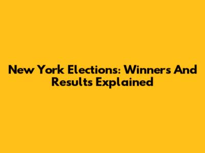New York Elections: Winners And Results Explained