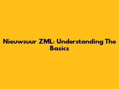 Nieuwsuur ZML: Understanding The Basics