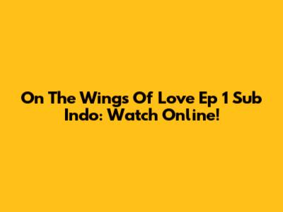 On The Wings Of Love Ep 1 Sub Indo: Watch Online!