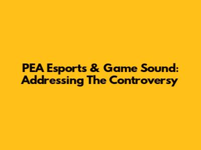 PEA Esports & Game Sound: Addressing The Controversy