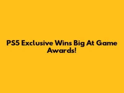 PS5 Exclusive Wins Big At Game Awards!