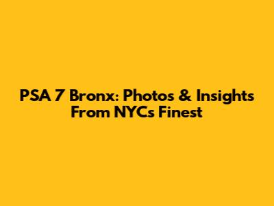 PSA 7 Bronx: Photos & Insights From NYC's Finest