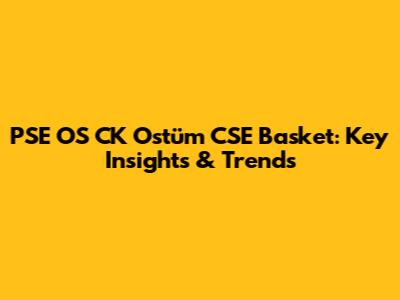 PSE OS CK Ostüm CSE Basket: Key Insights & Trends