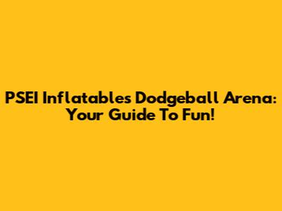 PSEI Inflatables Dodgeball Arena: Your Guide To Fun!