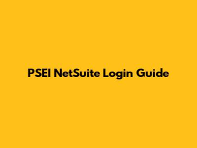 PSEI NetSuite Login Guide