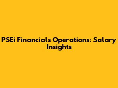 PSEi Financials Operations: Salary Insights