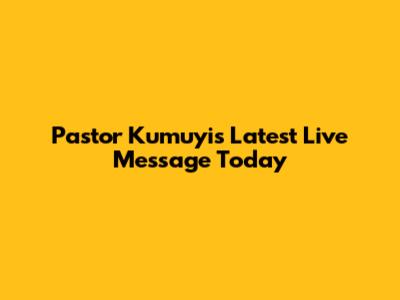 Pastor Kumuyi's Latest Live Message Today