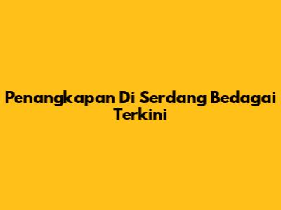 Penangkapan Di Serdang Bedagai Terkini