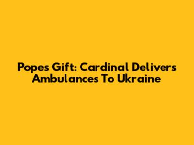 Pope's Gift: Cardinal Delivers Ambulances To Ukraine