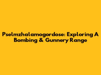 Pselmzhalamogordose: Exploring A Bombing & Gunnery Range