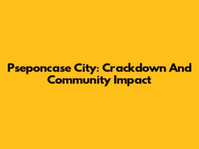 Pseponcase City: Crackdown And Community Impact