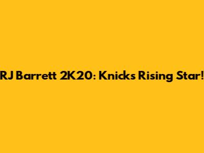 RJ Barrett 2K20: Knicks' Rising Star!