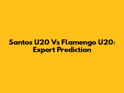 Santos U20 Vs Flamengo U20: Expert Prediction