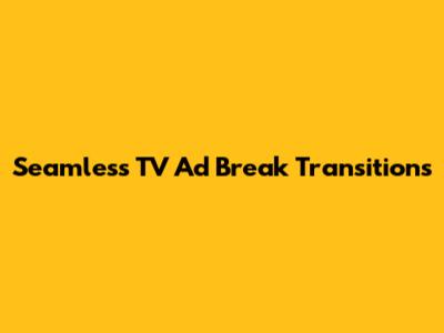 Seamless TV Ad Break Transitions