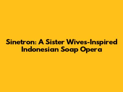 Sinetron: A Sister Wives-Inspired Indonesian Soap Opera