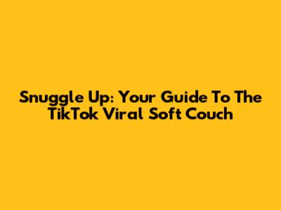 Snuggle Up: Your Guide To The TikTok Viral Soft Couch