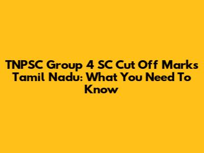 TNPSC Group 4 SC Cut Off Marks Tamil Nadu: What You Need To Know
