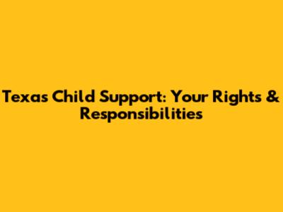 Texas Child Support: Your Rights & Responsibilities