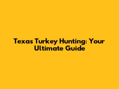 Texas Turkey Hunting: Your Ultimate Guide
