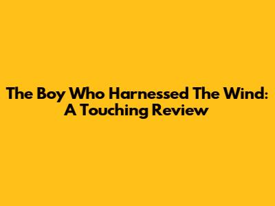 The Boy Who Harnessed The Wind: A Touching Review