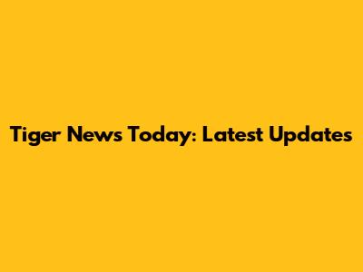 Tiger News Today: Latest Updates