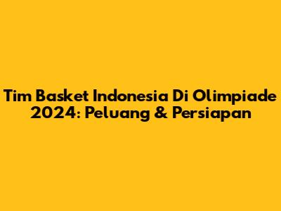 Tim Basket Indonesia Di Olimpiade 2024: Peluang & Persiapan