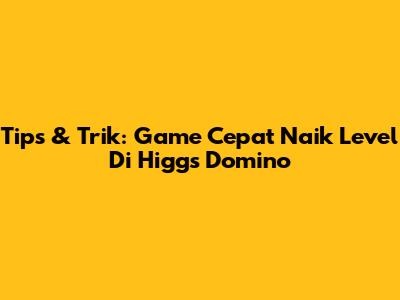 Tips & Trik: Game Cepat Naik Level Di Higgs Domino