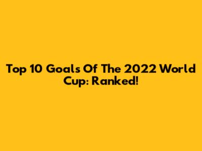 Top 10 Goals Of The 2022 World Cup: Ranked!