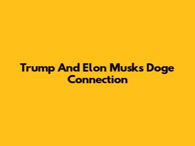 Trump And Elon Musk's Doge Connection