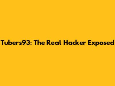 Tubers93: The Real Hacker Exposed