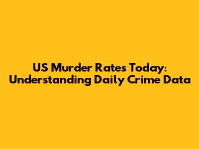 US Murder Rates Today: Understanding Daily Crime Data