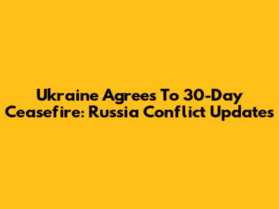 Ukraine Agrees To 30-Day Ceasefire: Russia Conflict Updates
