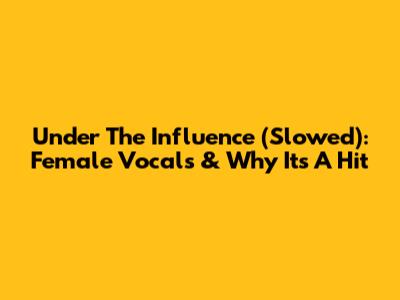 Under The Influence (Slowed): Female Vocals & Why It's A Hit