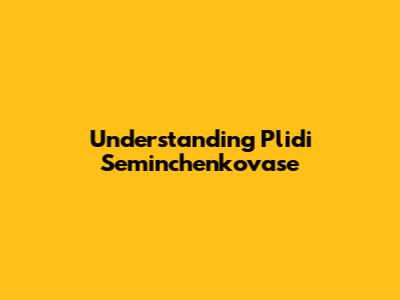 Understanding Plidi Seminchenkovase
