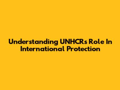 Understanding UNHCR's Role In International Protection