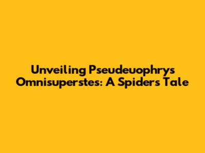 Unveiling Pseudeuophrys Omnisuperstes: A Spider's Tale