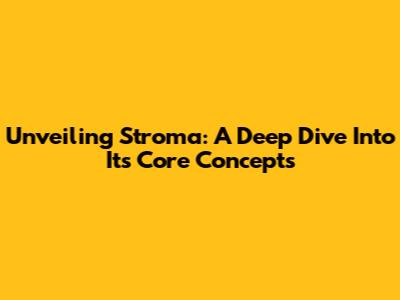 Unveiling Stroma: A Deep Dive Into Its Core Concepts
