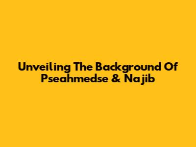 Unveiling The Background Of Pseahmedse & Najib