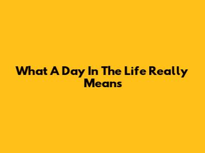 What 'A Day In The Life' Really Means